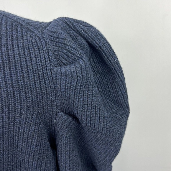 LK Bennett Navy Blue Puff Sleeve Knit Sweater Size S Jumper - Picture 7 of 12